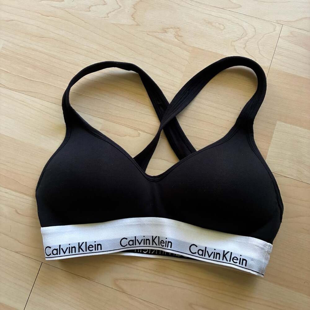 Calvin Klein Modern Cotton Padded Bralette Size S Black QF1654